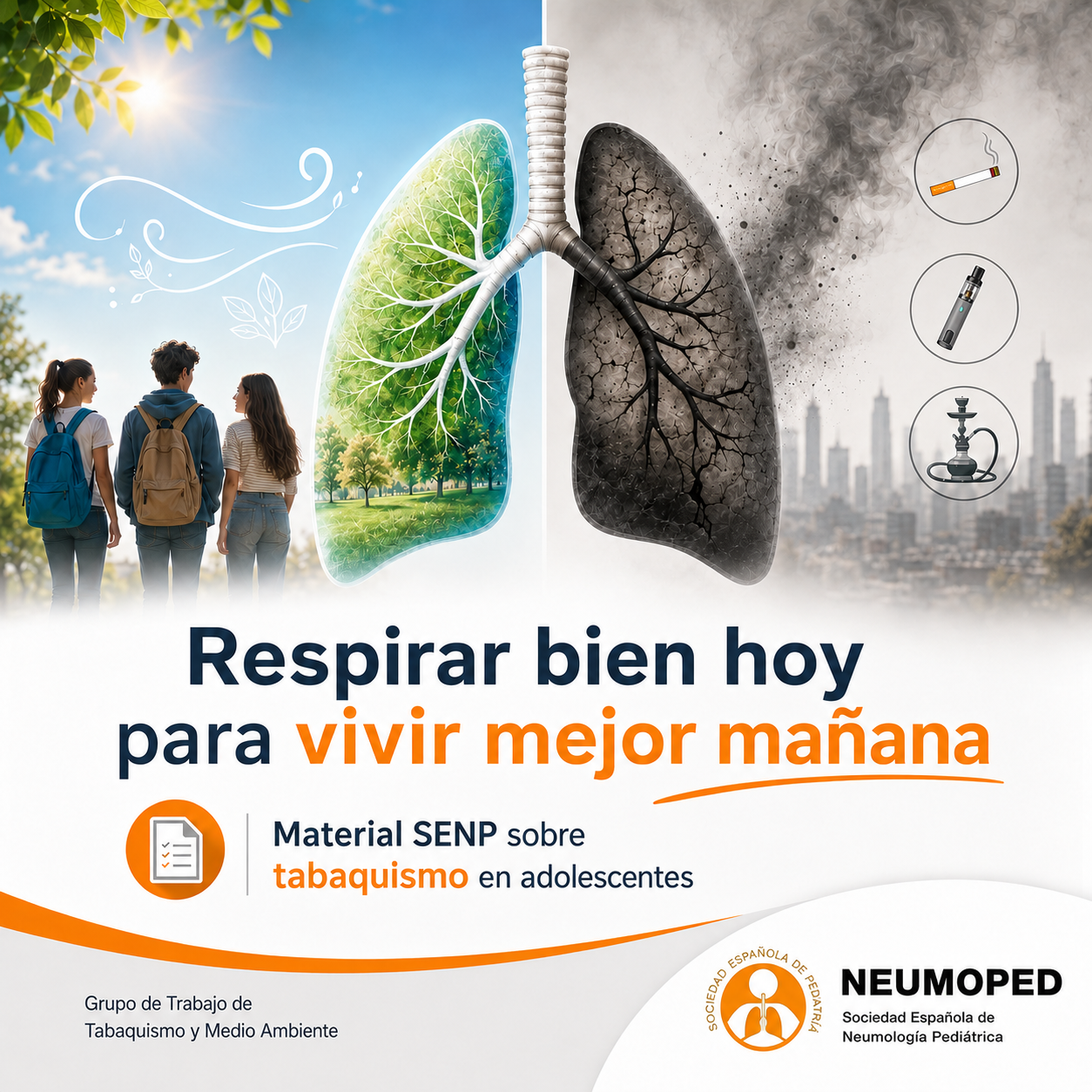 Material SENP para charlas sobre tabaquismo y nuevas formas de consumo en adolescentes